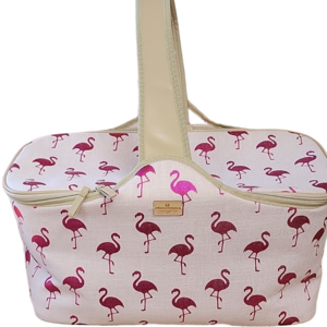 Natural Elements Lrg Insulated Cooler Metallic Pink Flamingo Tote Picnic Basket
